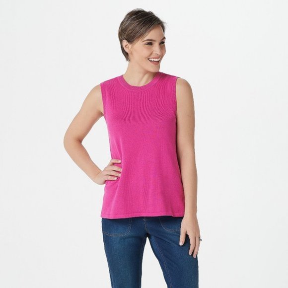 Isaac Mizrahi Live! Crew Neck Sweater Tank NWT - Picture 1 of 3